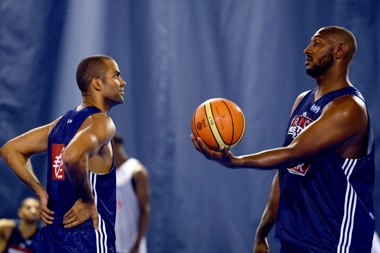 Tony Parker et Boris Diaw lors de la préparation du dernier Euro